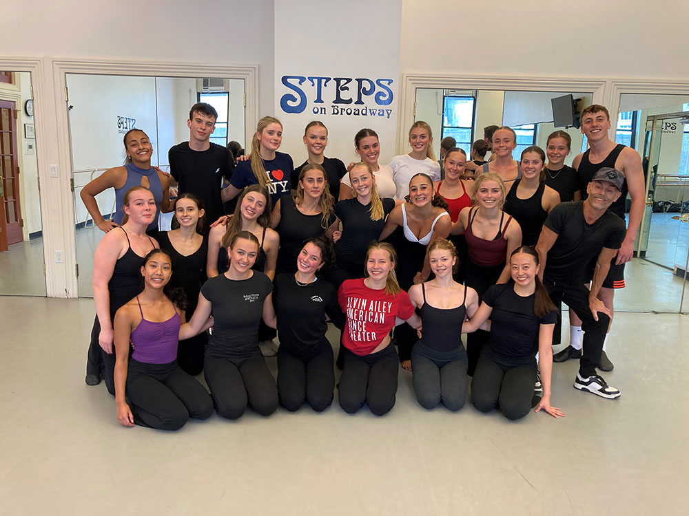 Group dance visit with Newtown High School of the Performing Arts with John Leggio 2/25/25